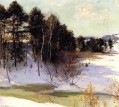 雪解けの小川の風景 ウィラード・リロイ・メトカーフ